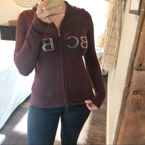 BCBG Maxazria Designer hooded silk bling jacket